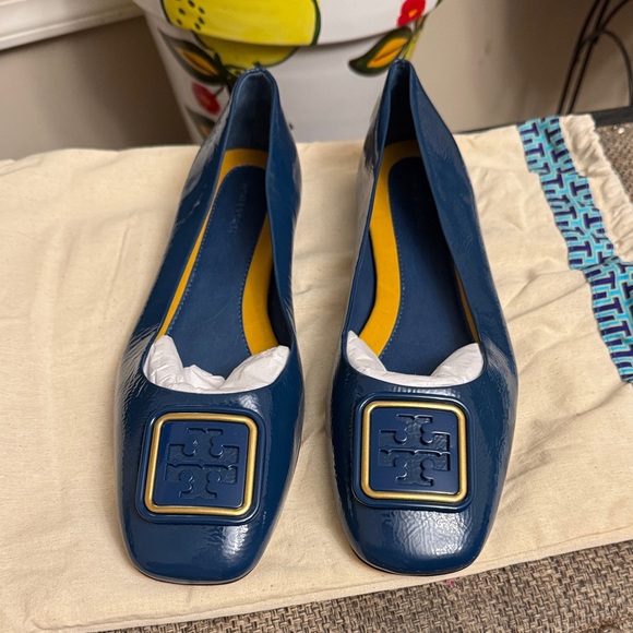 Tory Burch Shoes - Tory Burch Navy Blue Georgia Ballet Jeans Flats size 10M